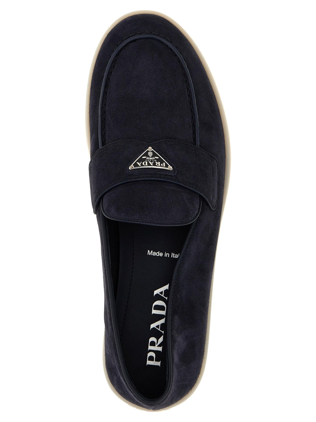 PRADA Black Leather Loafers for Men