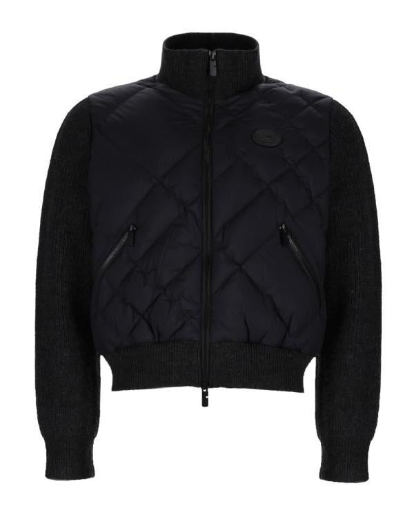 BURBERRY Checkstitch Nylon Wool Jacket Check Stitch