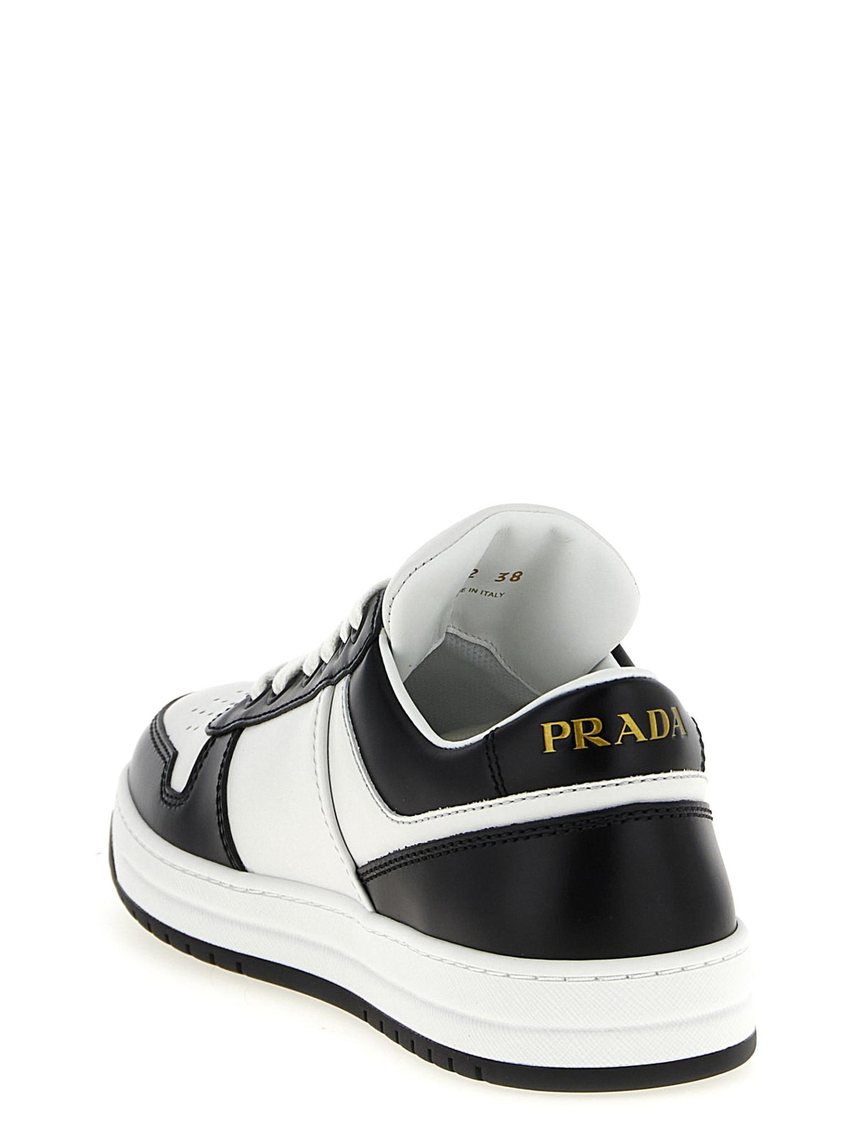 PRADA White Leather Low-Top Sneakers