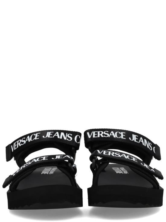 Versace Black Leather Slide Sandals 80VA3SX4 ZS630 899 BLACK DOM