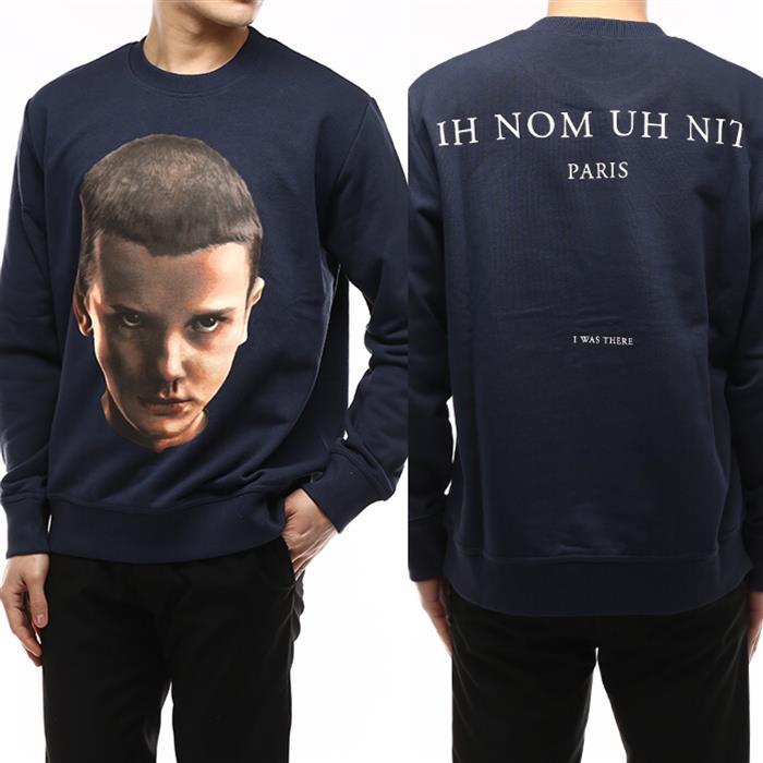 IH NOM UH NIT Navy Eleven Archive Logo Print Sweatshirt for Men