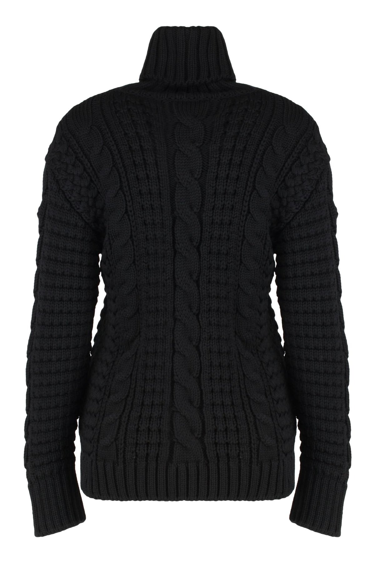 Moncler Black Wool Turtleneck Knit Sweater