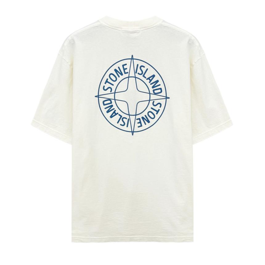 STONE ISLAND Compass Graphic Short Sleeve T-Shirt Black Cotton Men