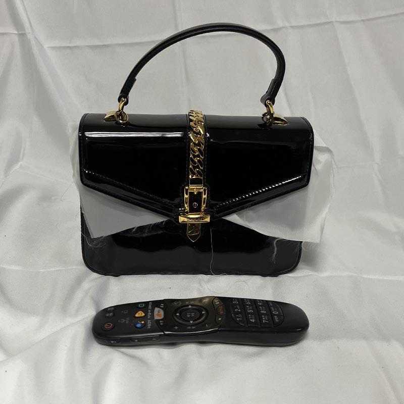 GUCCI Patent Leather Mini Top Handle Shoulder Bag Black 589479 1J70G 1000