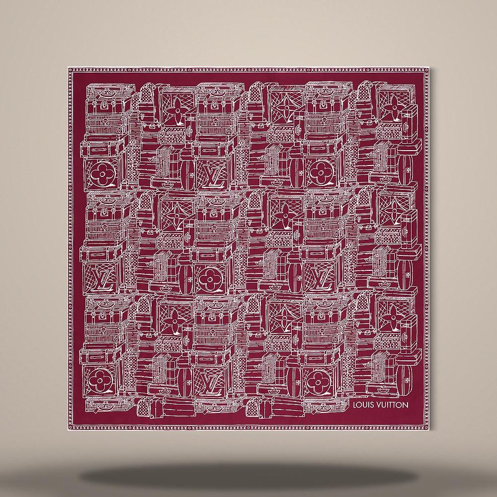Louis Vuitton Bordeaux My LV Luggage Square 90 Scarf M96742