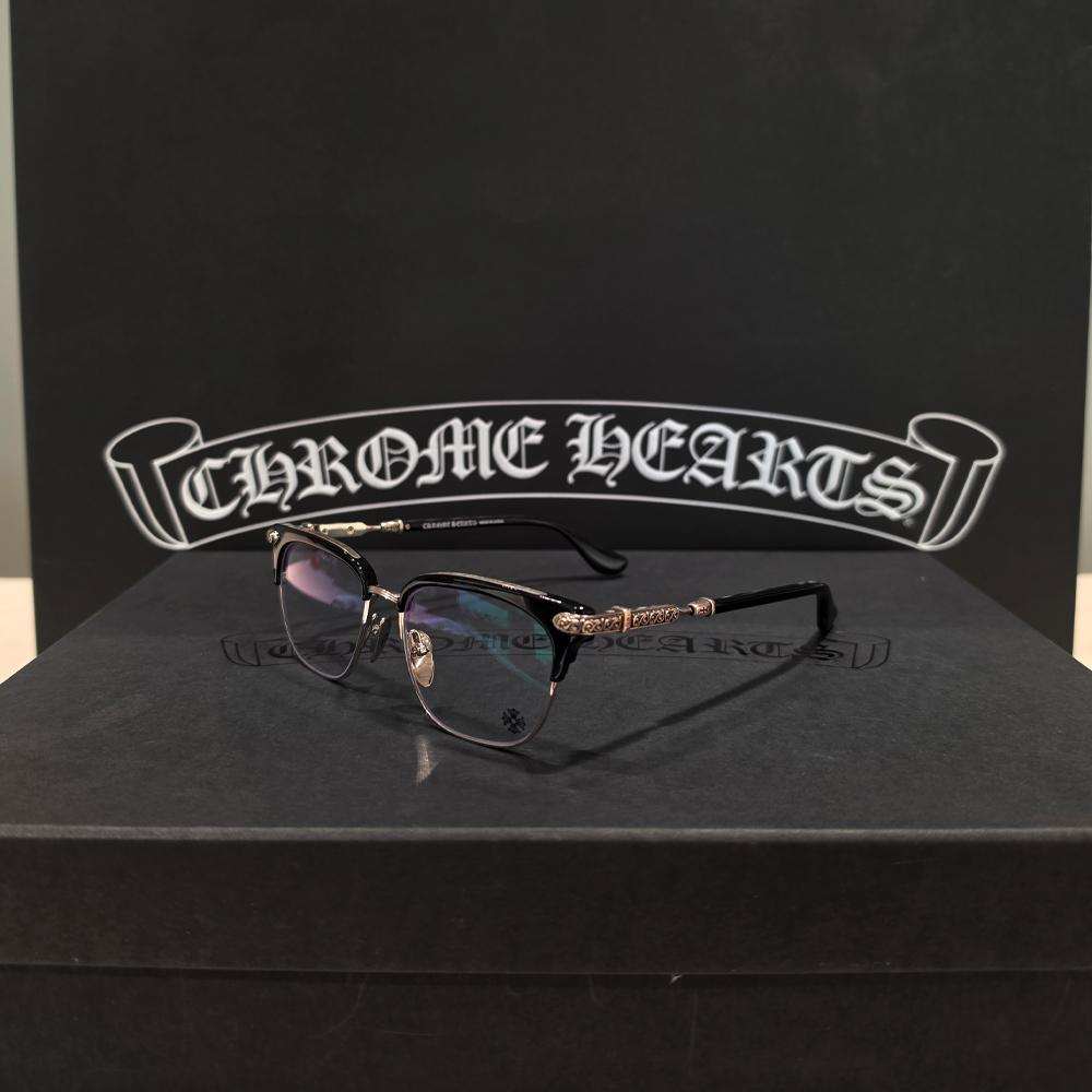 Chrome Hearts Black Silver Vertical Smile 2 Eyeglasses Unisex
