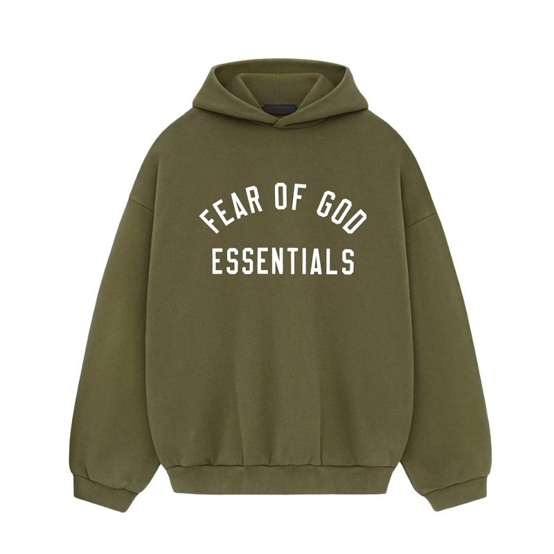 Fear of God Essentials Fleece Hoodie Military Green Unisex