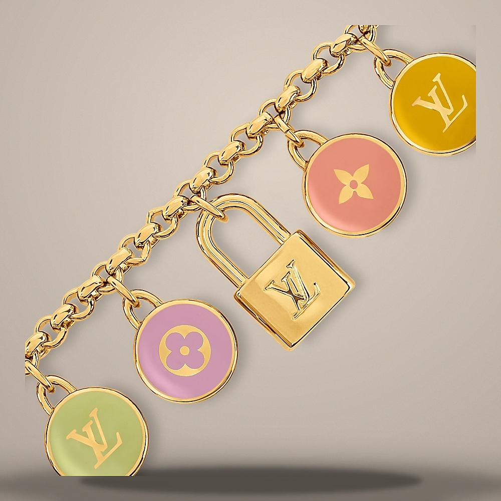Louis Vuitton Gold-Tone Metal LV Confetti Bracelet M1864A