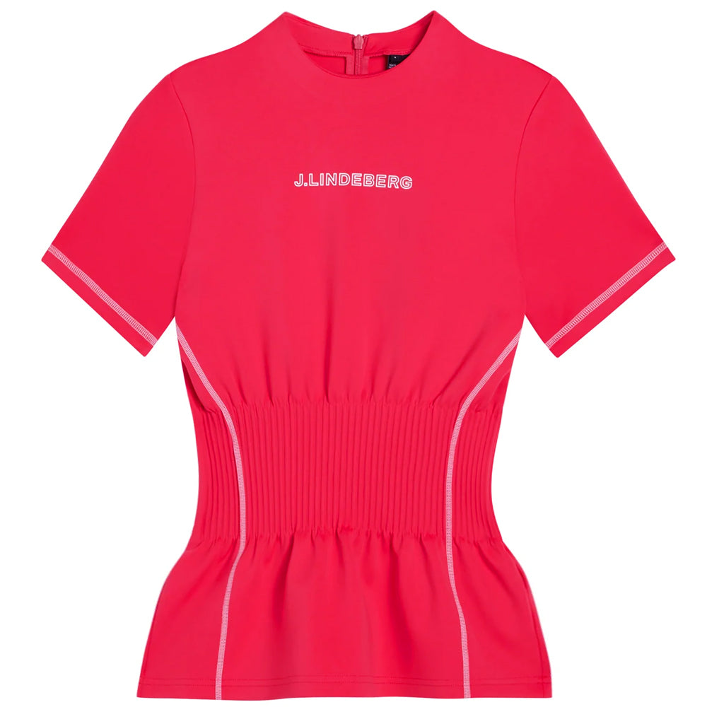J LINDEBERG Kim Waist Banded Slim Fit T-Shirt White