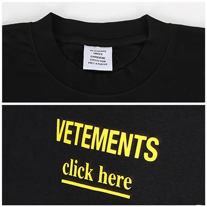 Vetements Black Chest Logo Print Short Sleeve T-Shirt