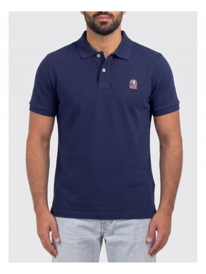 Parajumpers WELLINGTON Short Sleeve Polo Shirt Navy Cotton Men PMPOEK 01
