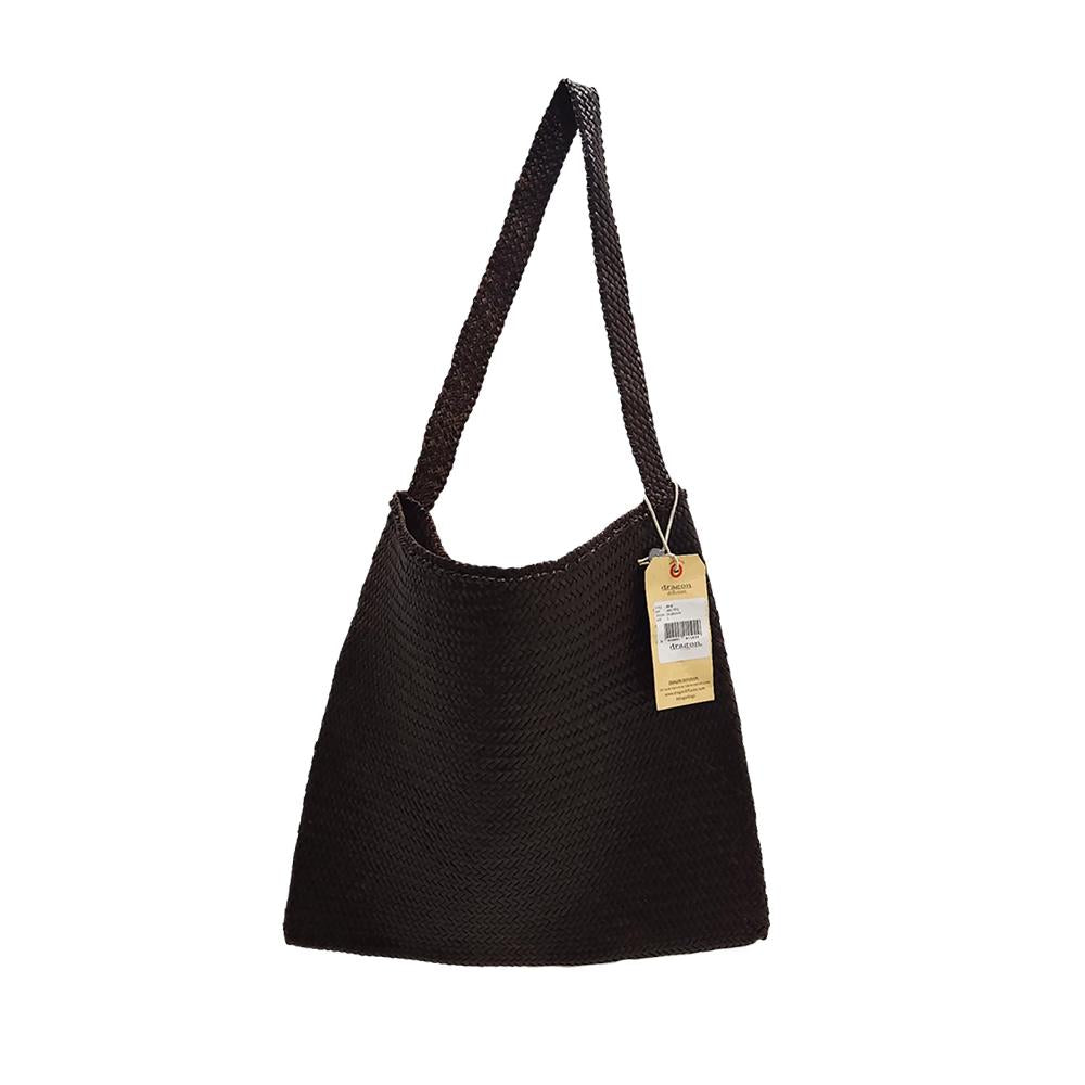 Dragon Diffusion Ars Woven Leather Tote Bag for Women 8848 DARK BROWN
