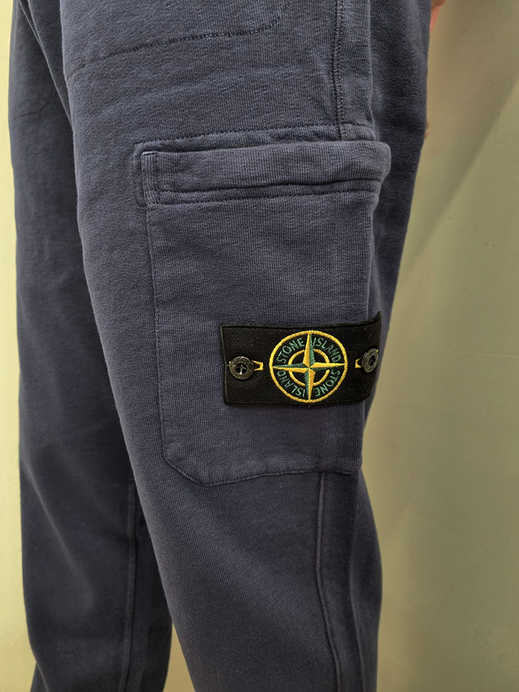 STONE ISLAND Logo Patch Fleece Jogger Sweatpants Men’s Navy