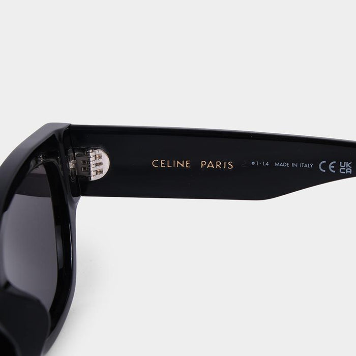 CELINE Monochrome Logo Black Acetate Square Sunglasses