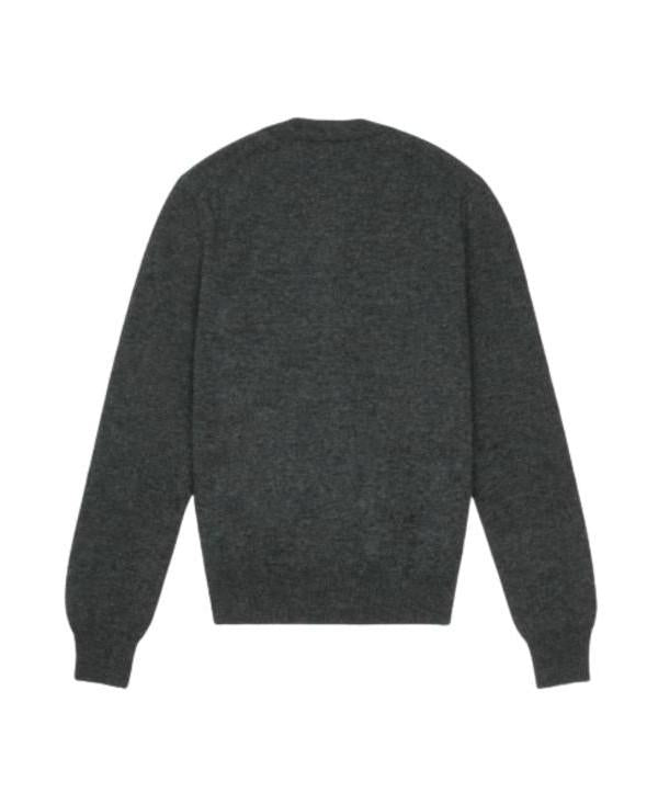 Comme des Garcons Burgundy Double Emblem Crewneck Knit Sweater AX N075 051 2