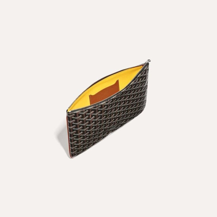 GOYARD Brown Black Tan Senat MM Clutch Bag for Women