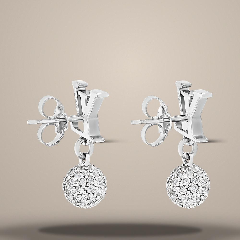 Louis Vuitton LV Iconic Louisa Strass Earrings Palladium-Tone Metal