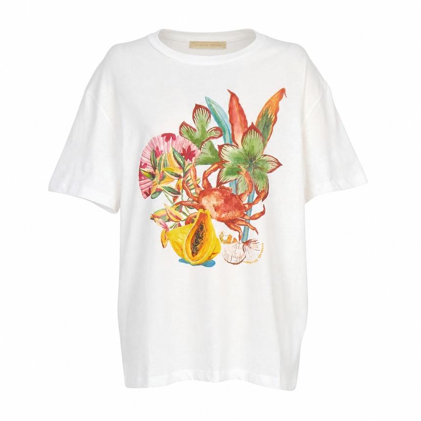 Vanessa Bruno Womens Short Sleeve T-Shirt White Cotton Top