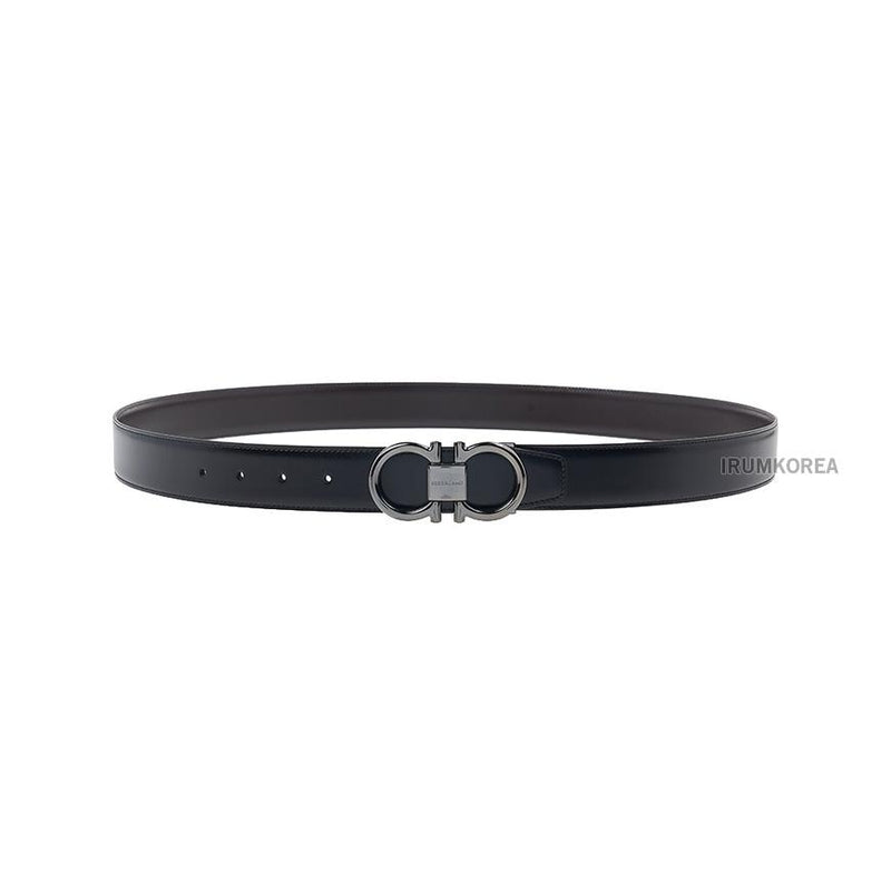 Ferragamo Men’s Adjustable Gancini Leather Belt 67 9938 NERO HICKORY 0694531