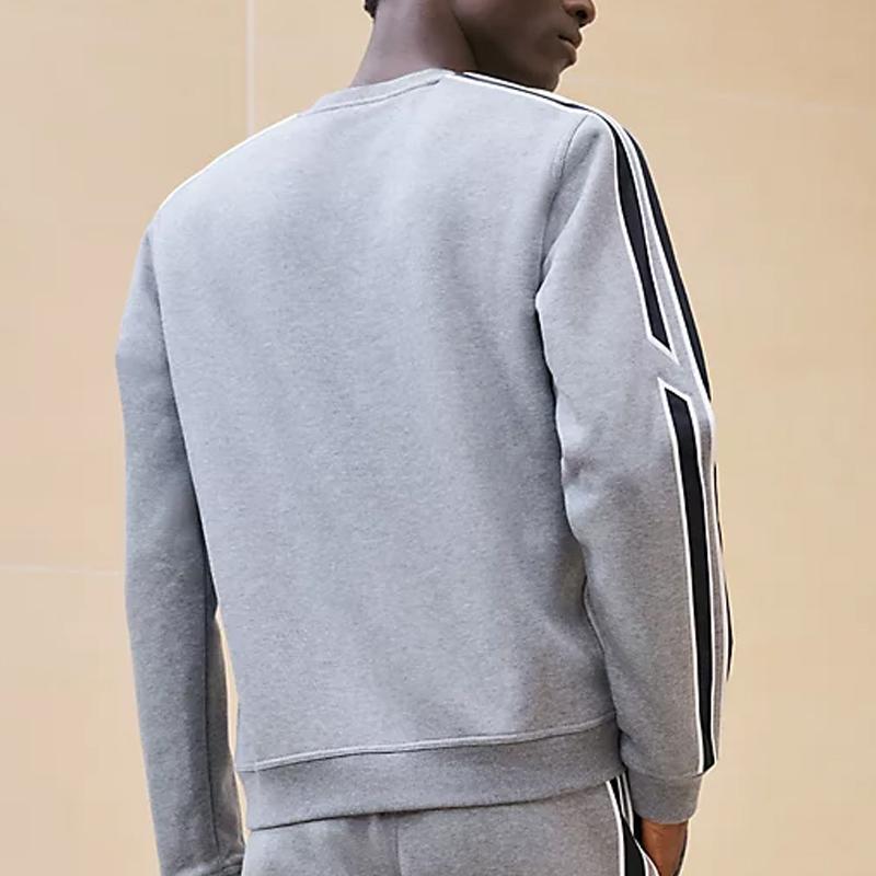 HERMES Gray Cotton Crewneck Sweatshirt Unisex