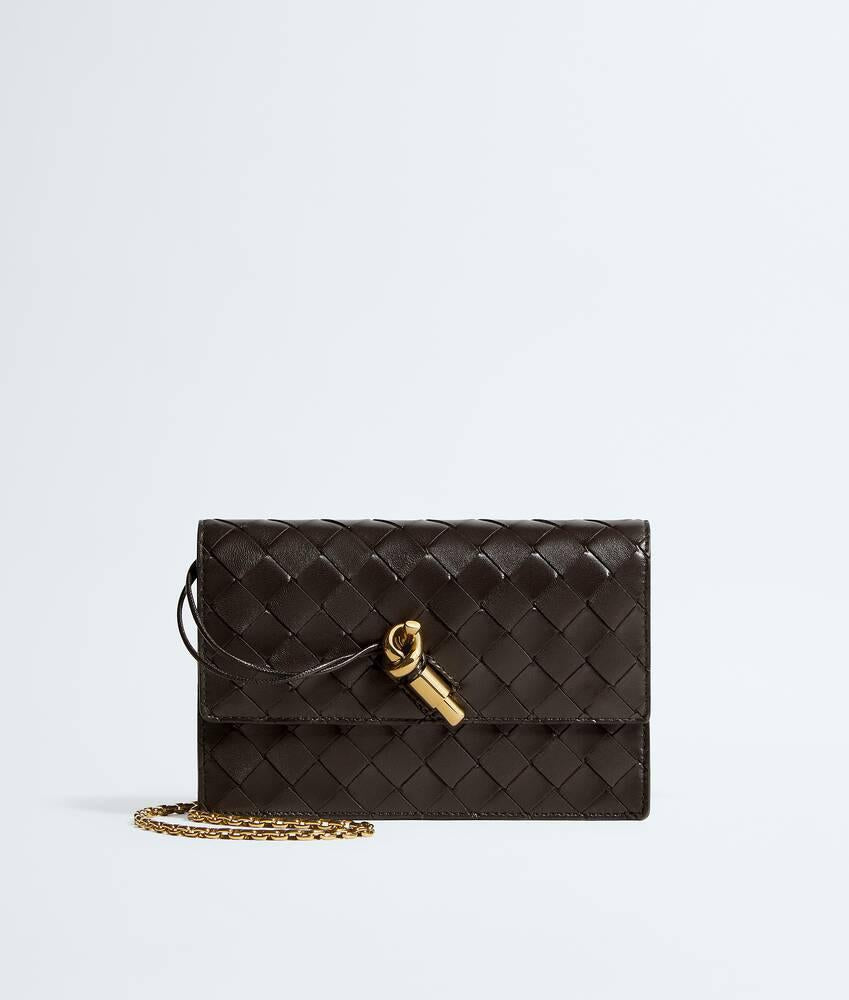 Bottega Veneta Intrecciato Andiamo Chain Pouch Shoulder Bag Fondant