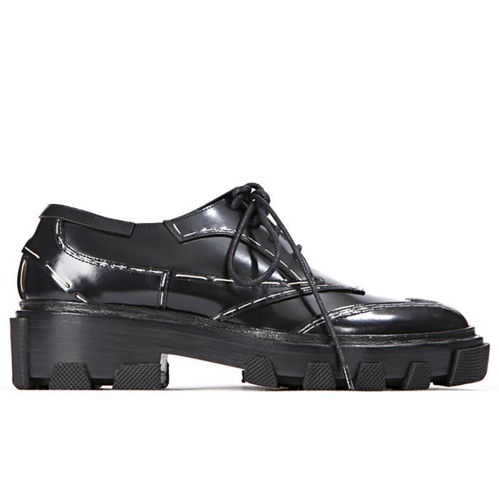 BALENCIAGA Black Stitch Lace-Up Derby Shoes