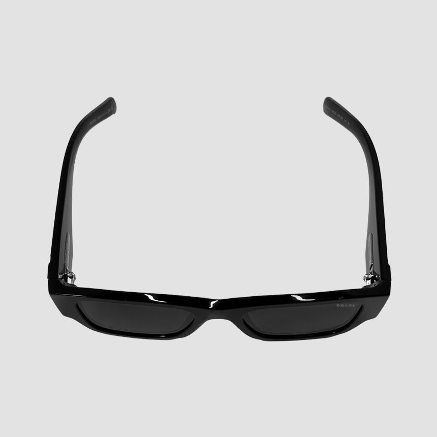 PRADA Black Square Sunglasses with Triangle Metal Logo