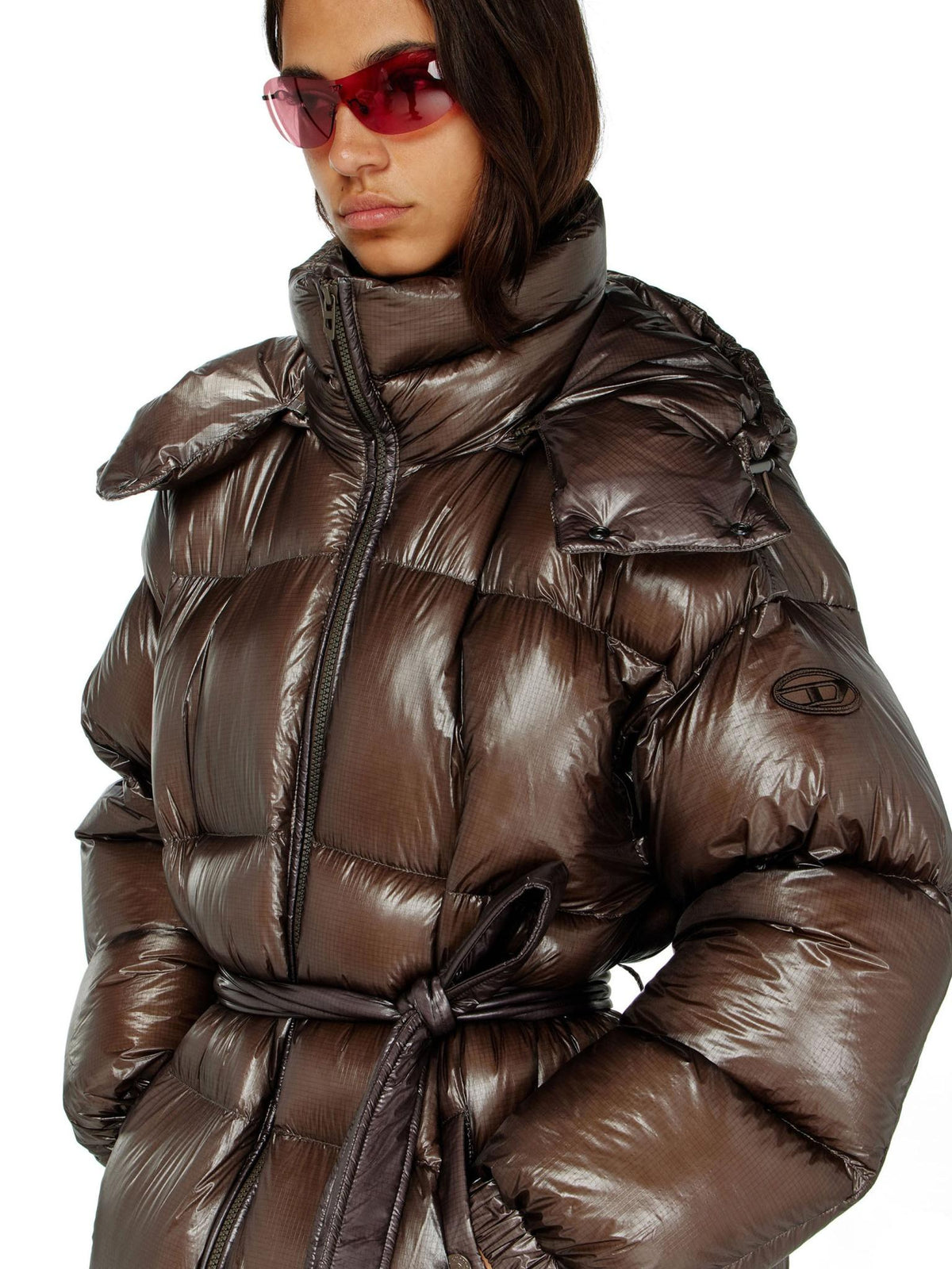 DIESEL Black Puffer Down Jacket for Women