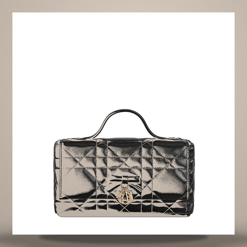 DIOR My Tender Dior Black Macro Cannage Lambskin Mini Top Handle S0987OGYD M900