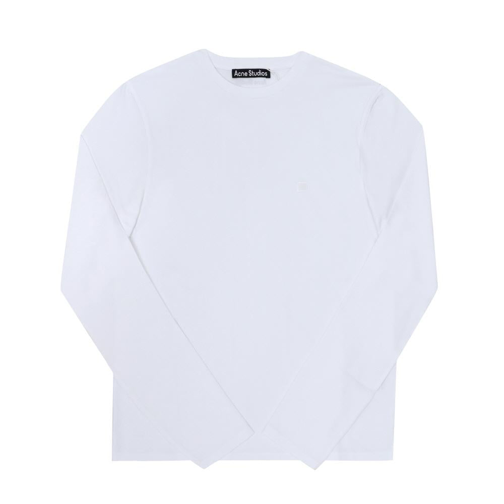 Acne Studios Face Logo Patch Long Sleeve T-Shirt Unisex CL0311 OPTIC WHITE
