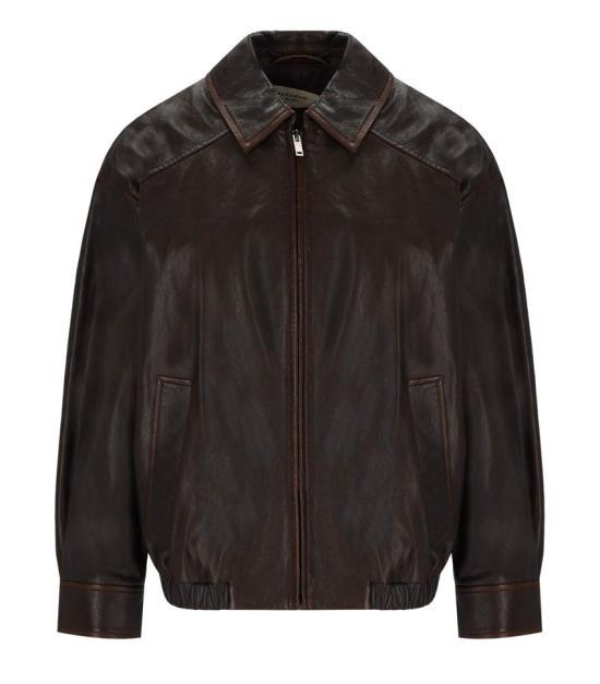 Max Mara Brown Leather Jacket 254460 41 003