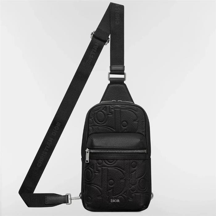 DIOR Rider 20 Leather Sling Bag Hip Pack Black