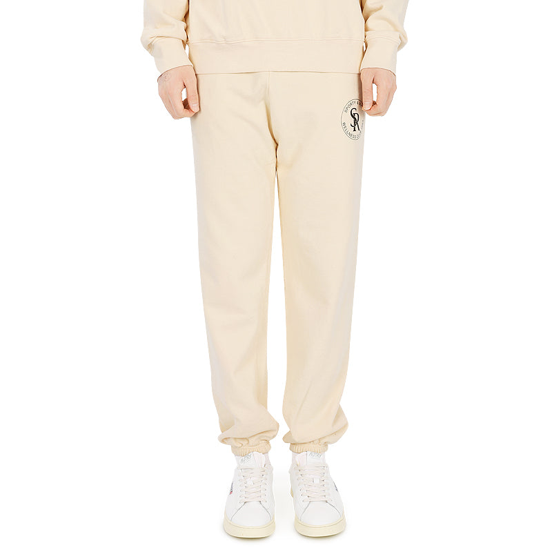 SPORTY&RICH Suede Jogger Sweatpants Cream Black Unisex SS