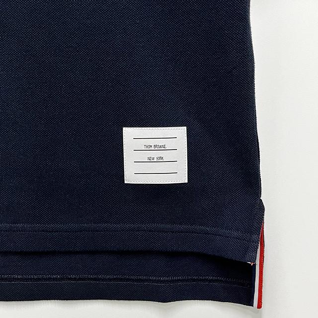 THOM BROWNE Classic 4-Bar Armband Piqué Polo T-Shirt Navy