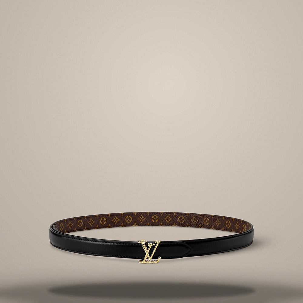 Louis Vuitton Cordelia 20mm Reversible Belt Black Monogram M4797W