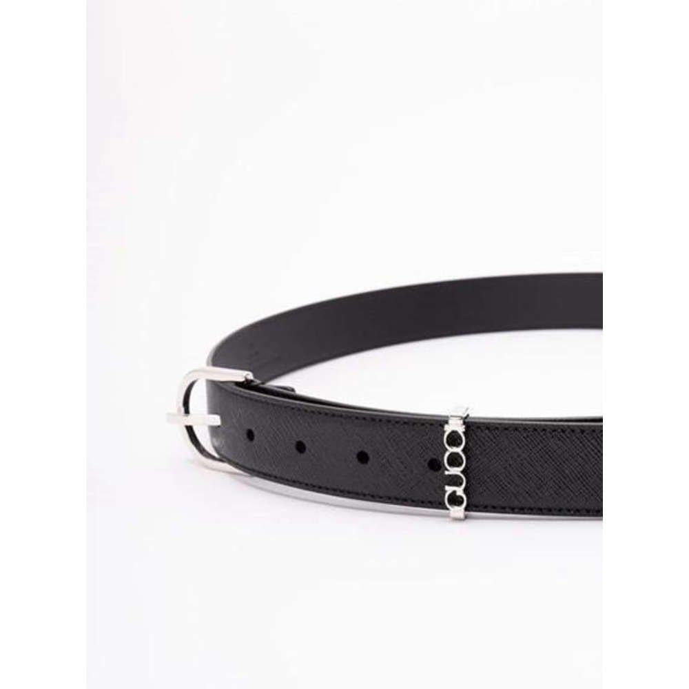 GUCCI Black Leather Belt with Logo Detail