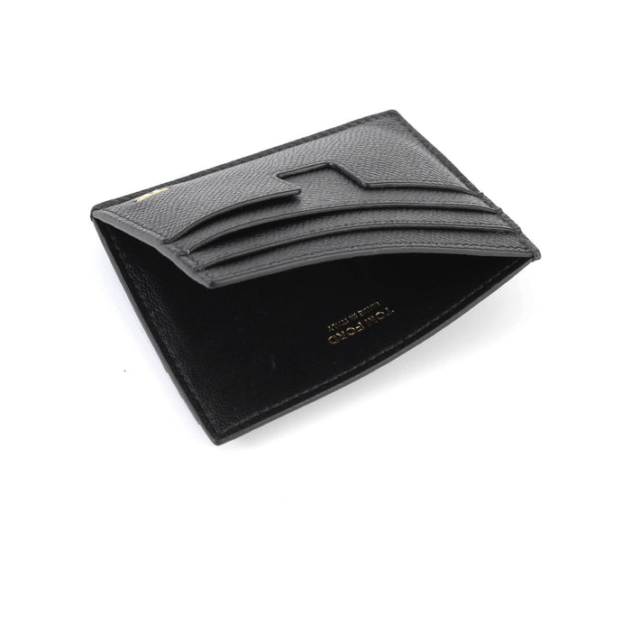 TOM FORD Black Small Grain Leather Card Holder YM233 LCL081G NAA