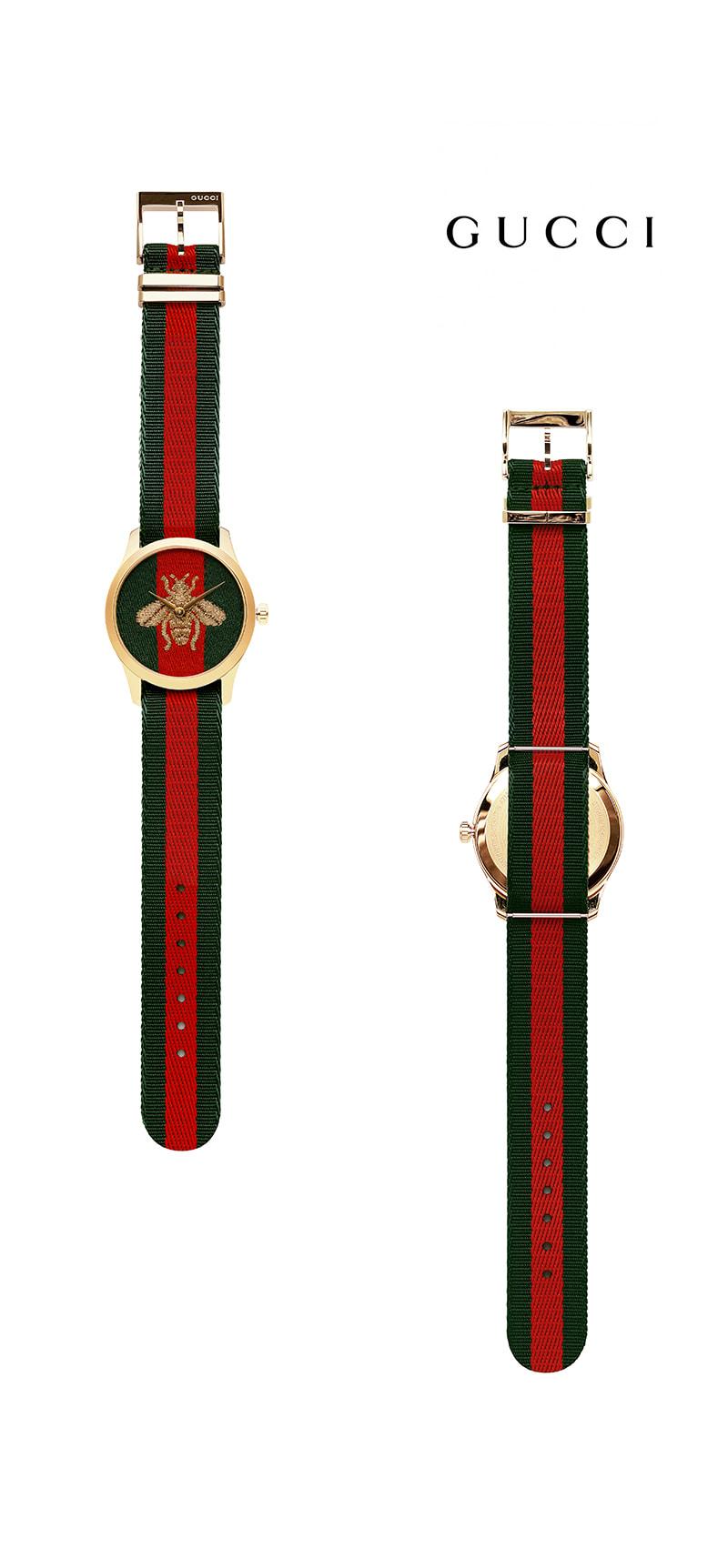 GUCCI Stainless Steel Fabric Strap Unisex Watch