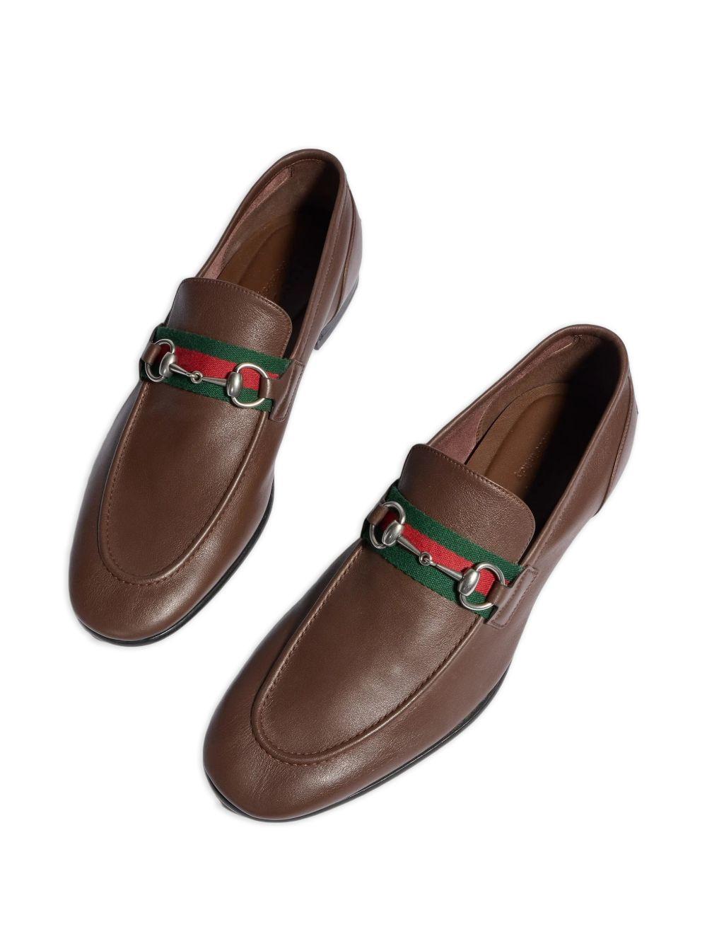 GUCCI Brown Leather Loafer Shoes for Men