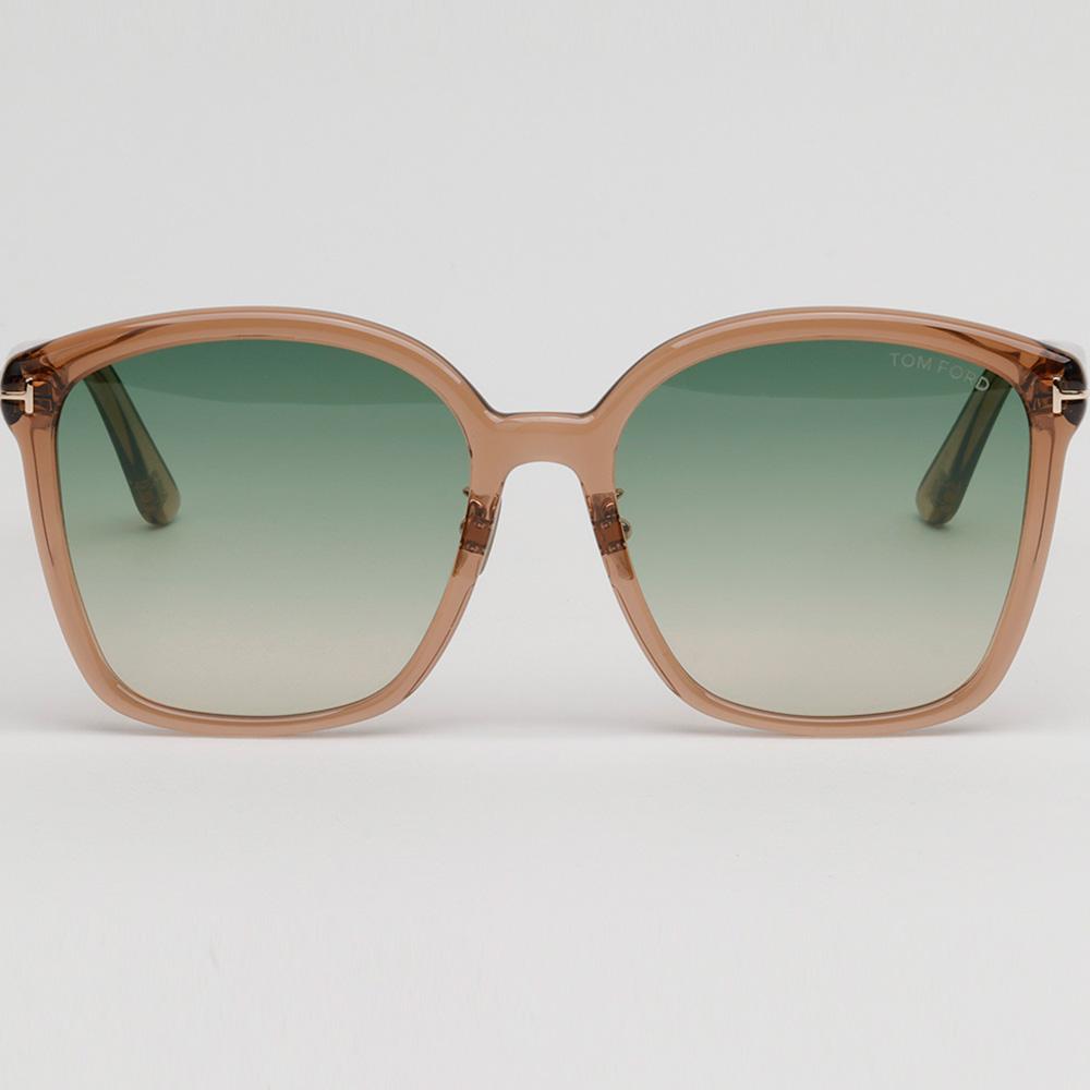 TOM FORD Transparent Brown Oversized Square Acetate Sunglasses TF1054K 45P