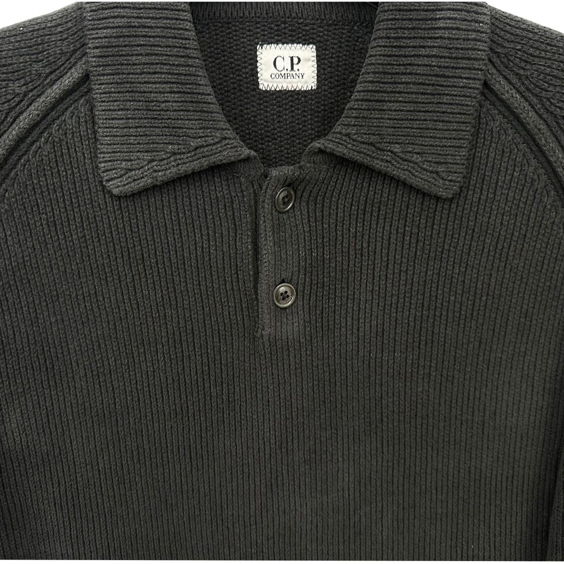 CP Company Logo Patch Collar Knit Sweater for Men 21CMKN198A 999