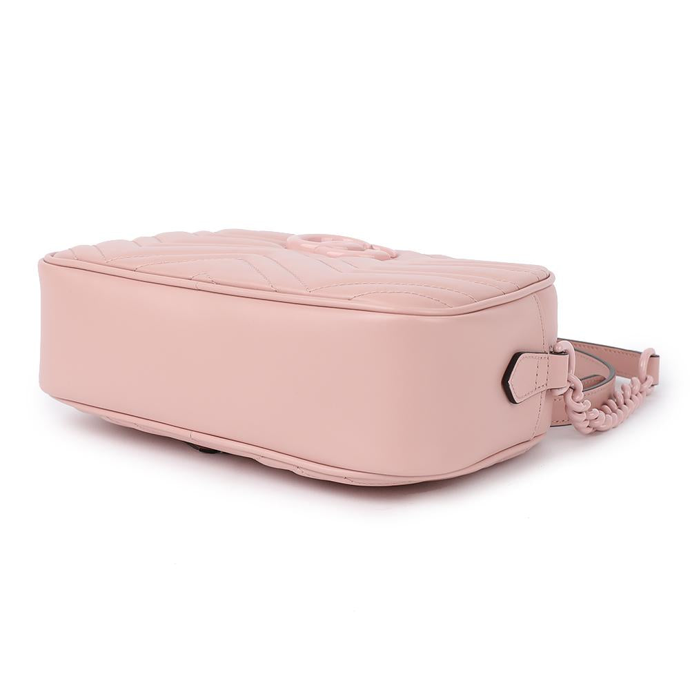 GUCCI Marmont Leather Crossbody Bag Pink