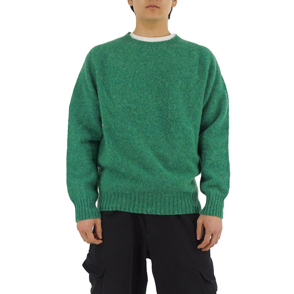 HOWLIN Shaggy Dog Knit Sweater Green Dream Round Neck Men’s