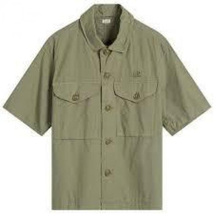 CP Company Poplin Short Sleeve Overshirt Green Men’s Shirt