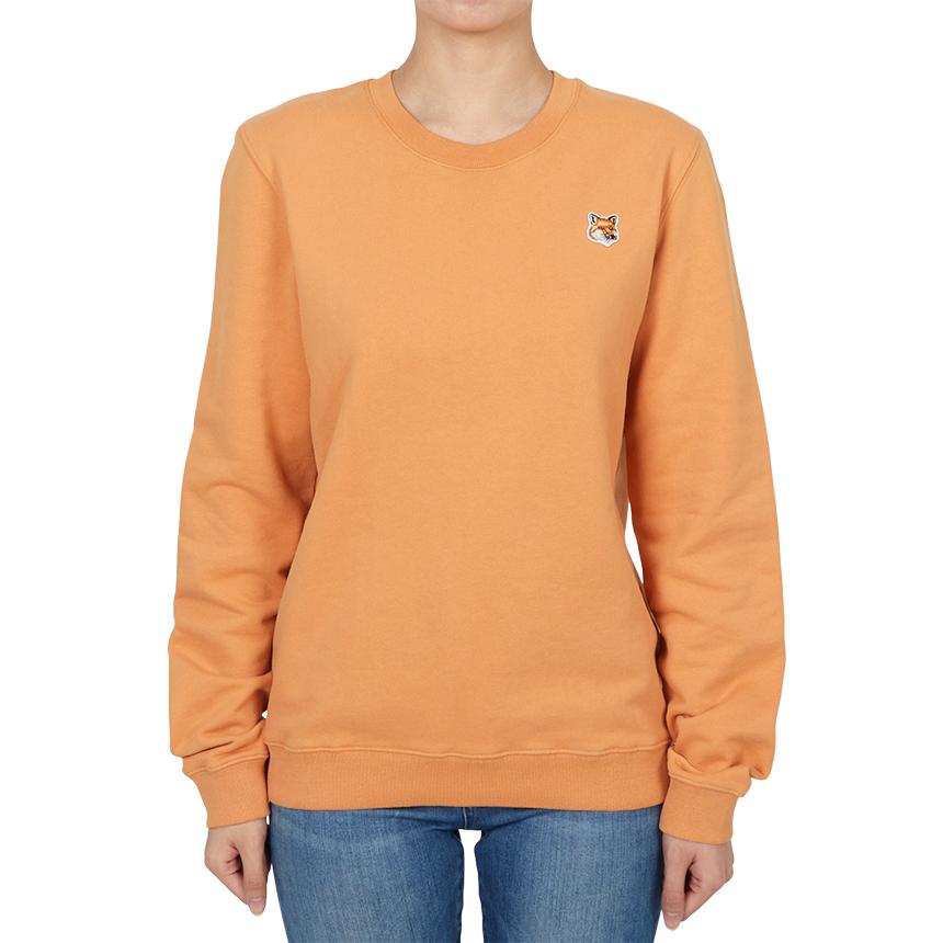 Maison Kitsune Fox Head Logo Womens Sweatshirt Ivory Cotton LW00302 KM0001 0131
