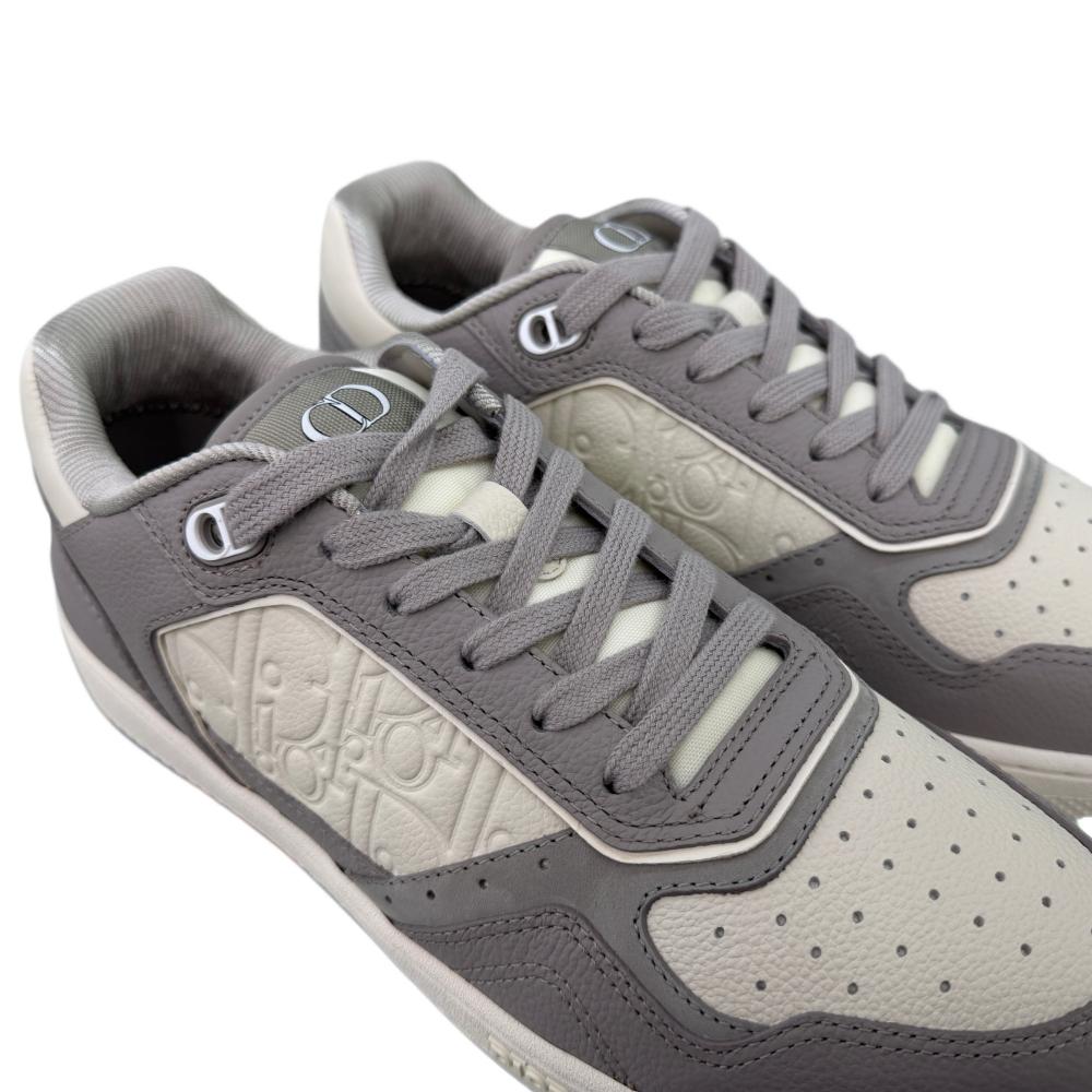 DIOR B27 Uptown Low-Top Sneakers White Gray Leather Men's