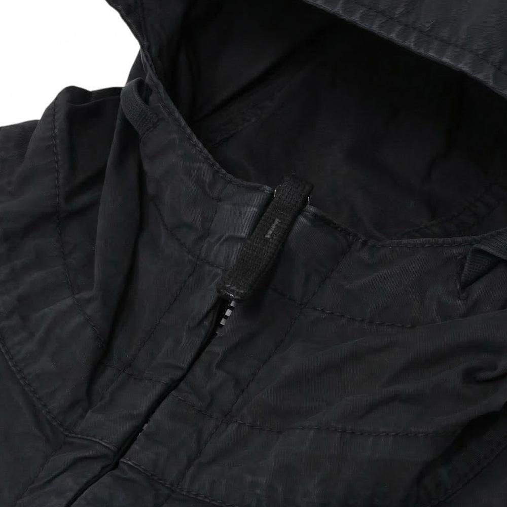 STONE ISLAND Badge Patch Men's Jacket Black Cotton Zip-Up