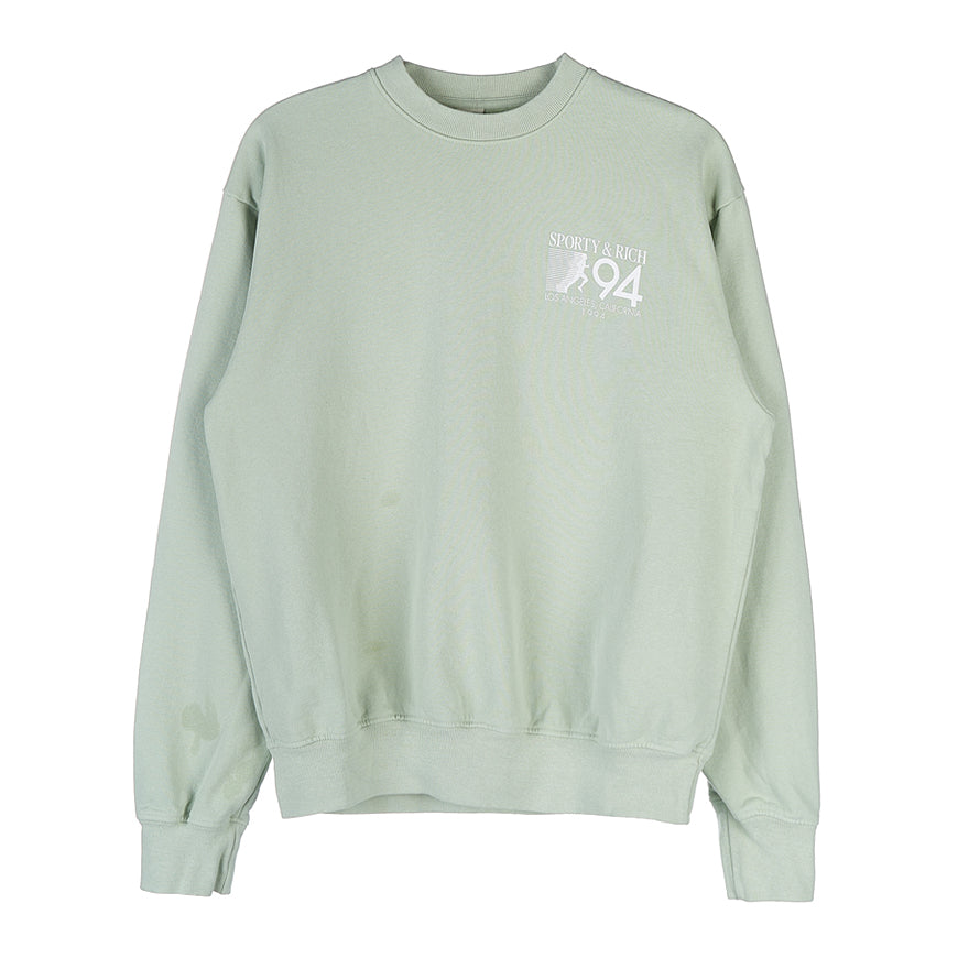 SPORTY&RICH Women's California Crewneck Sweatsh CALIFORNIA CREWNECK SAGE WHITE 1
