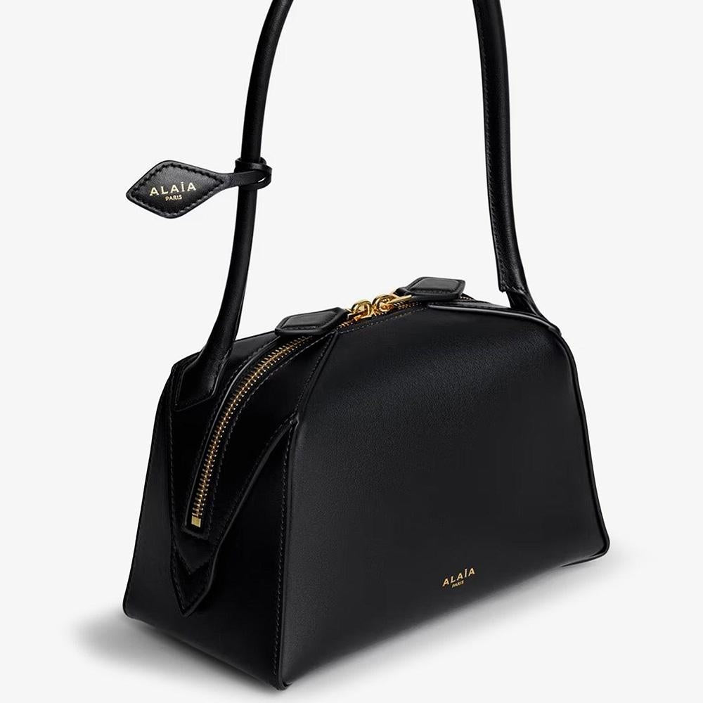 ALAIA Le Bulldog Small Black Leather Shoulder Bag