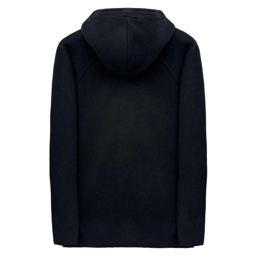 CP Company Black Lens Patch Hooded Knit Zip-Up Sweater